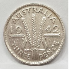AUSTRALIA 1942 M . THREEPENCE . MELBOURNE . KEY DATE